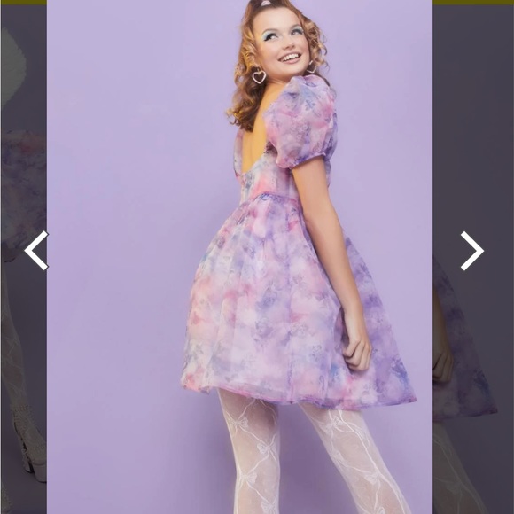 NWOT Dolls Kill Sugar Thrillz On Cloud Nine Baby Doll Dress - Picture 5 of 9